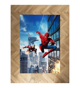 MEKTA HOME BEBEK VE ÇOCUK ODASI Iron Man ve Spider Man Desenli Halı