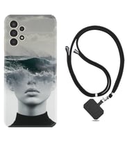 Samsung Galaxy M14 Kılıf Resimli Boyun Askılı İpli Desenli Silikon Mistic Woman 1361