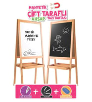DIYTOY Ahşap Yazı Tahtası Manyetik Özellikli Çift Taraflı