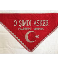 Kişiye Özel Asker Örtüsü Asker Yazması Asker Şalı
