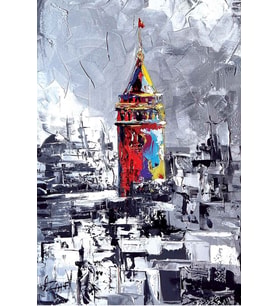 Galata Kulesi Tasarımlı Ahşap Poster