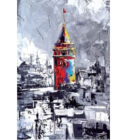 Galata Kulesi Tasarımlı Ahşap Poster