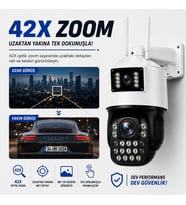 Uninet 42X Optik Zoom 8mp Çift Lensli Wifi Ptz Güvenlik Kamerası – Gece Görüşü ve 355° Dönebilen Ip Kamera