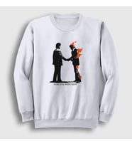 Presmono Unisex Beyaz Wish You Were Here Pink Floyd Sweatshirt 354600tt