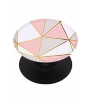 Pembe Mermer Serisi Desenli iPhone X XS Uyumlu Pop Socket Telefon Parmak Tutucu