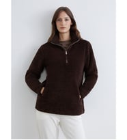 LCW EVERYDAY Kahverengi Dik Yaka Kadın Pelüş Sweatshirt