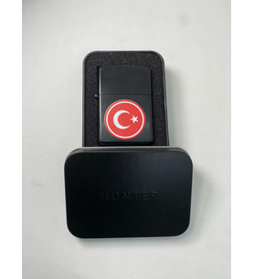 Türk Bayrağı Tasarımlı Kutulu Benzinli Çakmak