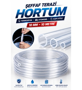 Şeffaf Terazi Hortumu 10m, Otomobil Termosifon Kapı Fitili 10 mm