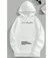 Los Angles Baskılı Oversize Sweatshirt (A.Beyaz)