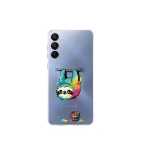 Samsung Galaxy A16 ile Uyumlu Splash Tembel Hayvan Tasarımlı Şeffaf Silikon Kılıf