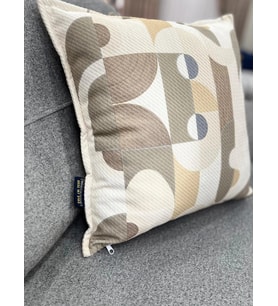 NIVEMESHOME GEOMETRİK AÇIK KAHVE DESENLİ 45X45 KIRLENT KILIFI (Açık Kahverengi)