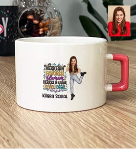 Kişiye Özel Karikatürlü Herkesin Favorisi Olamam Lüks Fincan Doğum Günü Hediyesi