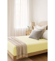 Tek Kişilik Düz Penye %100 Pamuklu Lastikli Çarşaf 100X200 (Sarı)