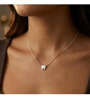 Kişiye Özel 925 Ayar Gümüş Minimalist Diş Kolye