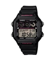 CASIO AE-1300WH-1A2VDF SİYAH SİLİKON KORDON DİJİTAL ERKEK KOL SAATİ