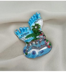 Magnet Ayak Parmak Palmiye Nazar Göz Boncuk Taşlı Mıknatıslı Buzdolabı Süsü