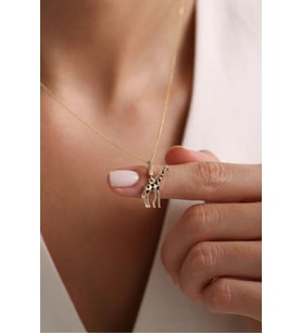 Zürafa Kilitli Charm Kolye