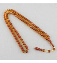 Ateş Kehribar 99luk Namaz Tesbih Tekerlek Kesim 9x7mm Tesbih