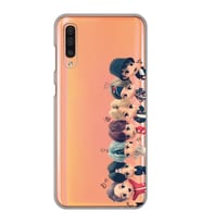 Samsung Galaxy A70 Uyumlu Bts Tüm Karakterler Tasarımlı Şeffaf Telefon Kılıfı