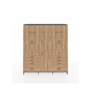 Hyperion Gardrop 8 Raflı 8 Çekmeceli 3 Askılı 220x44x243 Antrasit-Çam/Çam