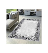 Rovigo Home Dijital Baskı Yıkanabilir Kaymaz Taban Salon Halısı RVG0332 (Gri)