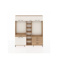 Arges Dolap 11 Raflı 4 Çekmeceli 2 Askılı 220x30x243 Çam-Aytaşı/Çam