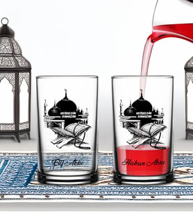 BK Gift Kişiye Özel Ramazan 2'li Şerbet Bardağı -1, Arkadaşa Hediye, Sevgiliye Hediye, Eşe Hediye