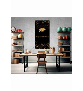 Mezuniyet Hatırası Gold Temalı Fotoğraf Panosu Branda 100x200