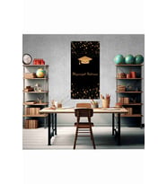 Mezuniyet Hatırası Gold Temalı Fotoğraf Panosu Branda 100x200