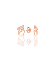 Söğütlü Silver Gümüş rose zirkon taşlı kedi küpe