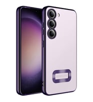 Galaxy S23 Kılıf Kamera Korumalı Logo Gösteren Zore Omega Kılıf (Mor)