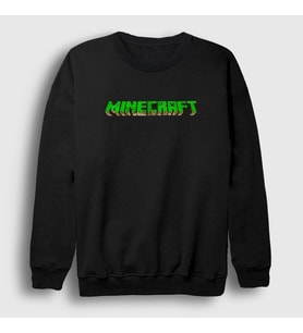 Presmono Unisex Siyah Logo Minecraft Sweatshirt 29382tt