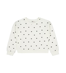 Civil Girls Yıldız Baskılı 6-9 Yaş Sweatshirt - Ekru