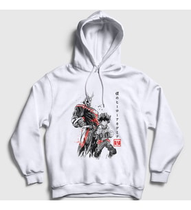 Presmono Unisex Beyaz Team Anime Boku No Hero Academia Kapüşonlu Sweatshirt 234817tt