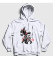 Presmono Unisex Beyaz Team Anime Boku No Hero Academia Kapüşonlu Sweatshirt 234817tt