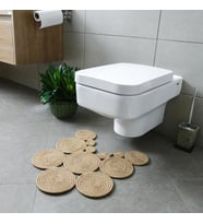 Tarz Jüt Klozet Önü Paspası - Doğal Jüt, Yıkanabilir ve Dayanıklı Halı, Şık ve Dekoratif Banyo Matı (Standart)