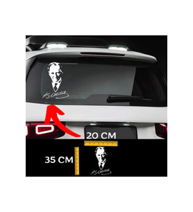 K.ATATÜRK İMZA VE SİLÜET STICKER 20X35 CM