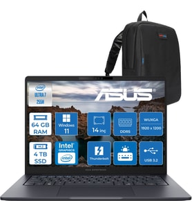Asus Expertbook B5 B5405CCA-U716512B1D Intel® Core™ Ultra 7 255H Aı 64GB Ddr5 4tb SSD Intel® Arc™ Graphics 14"inç Wuxga (1920X1200) IPS 300NITS WIN11HOME Taşınabilir Bilgisayar B5405CCAH20+ZETTAÇANTA