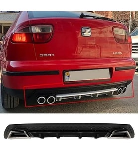 Seat Leon Mk1 Siyah Difüzör Çiftli Kare Egzoz Görünümlü D Tip Difizör