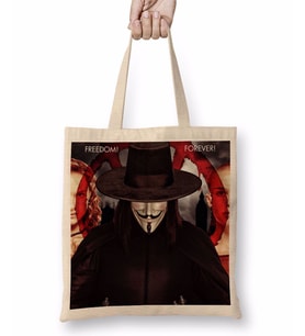 V For Vendetta Freedom Forever Bez Çanta Uzun Saplı