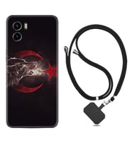 Vivo Y15S Y32 Y33S Y51 Y53S Kılıf Boyun Askılı Silikon Kurt ve Ay Yıldız 1403