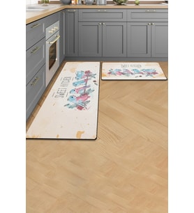 Valerine Life Mutfak Yolluğu Halısı Sweet Kitchen Krem Renk Tezgah Önü Paspası İkili Kilim Takımı Dö