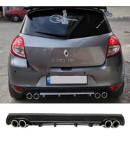 Renault Clio 3 HB Siyah Difüzör Çiftli Yuvarlak Egzoz Görünümlü D Tip Difizör
