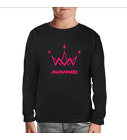 Mamamoo - Logo Crown Siyah Çocuk Sweatshirt