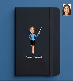 Kişiye Özel Kadın Model 13x21 Siyah Defter-41