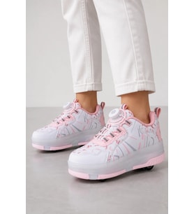 Odin Tekerlekli Işıklı Çocuk Spor Ayakkabı – Rahat Patenli Sneaker - Pembe