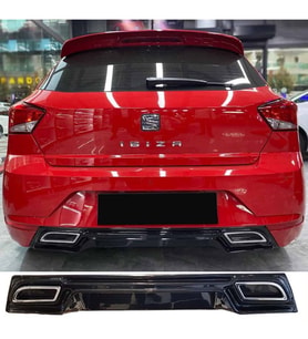 Seat İbiza Mk5 Difüzör Difizör Plastik Parlak Siyah Egzoz Görünüm 2017-2023 Arka-bodykit-ek-karlık