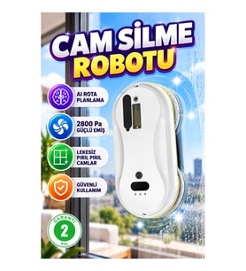 Akıllı Cam Temizleme Robotu – AI Rota Planlama 2800 Pa Güçlü Emiş
