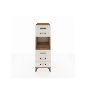 Kronos Dolap Tek Raflı 5 Çekmeceli 44x59x134 Çam-Aytaşı