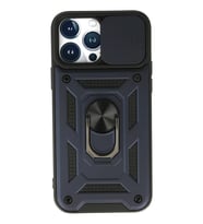 iPhone 13 Pro Kılıf Pars Lens Yüzüklü Silikon - Lacivert